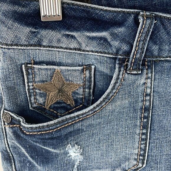 People’s Liberation cropped ankle crop skinny jeans embroidered denim pants 7 8 - Picture 5 of 15